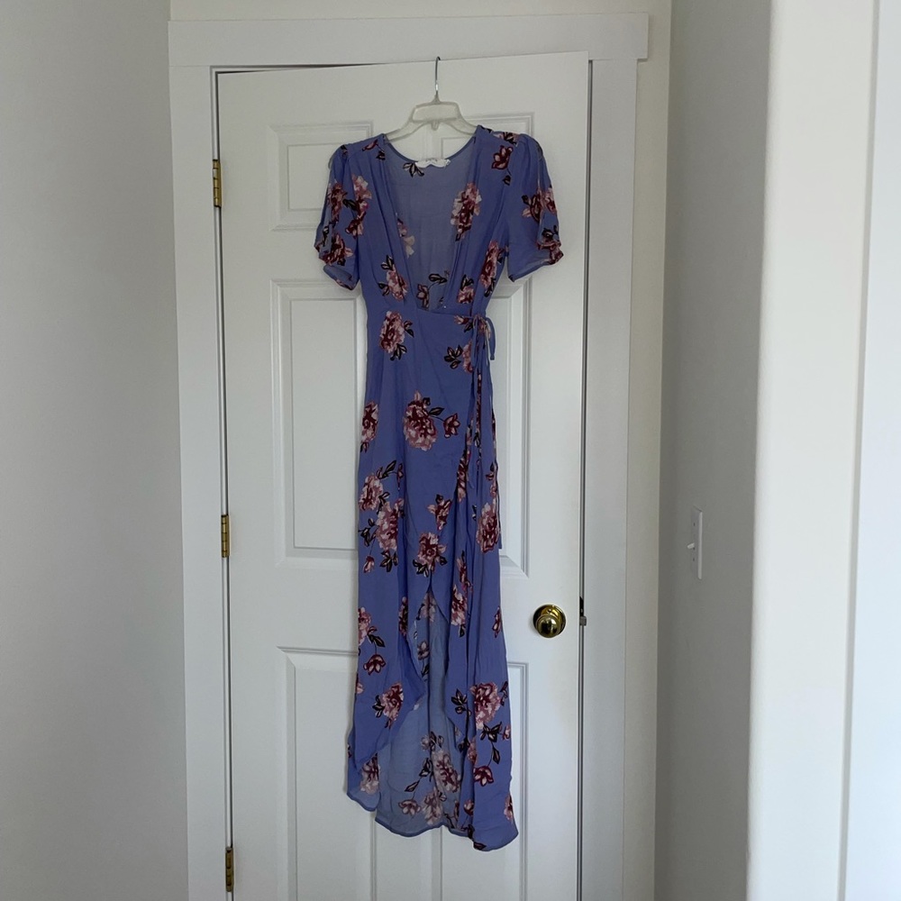 Floral print wrap around dress